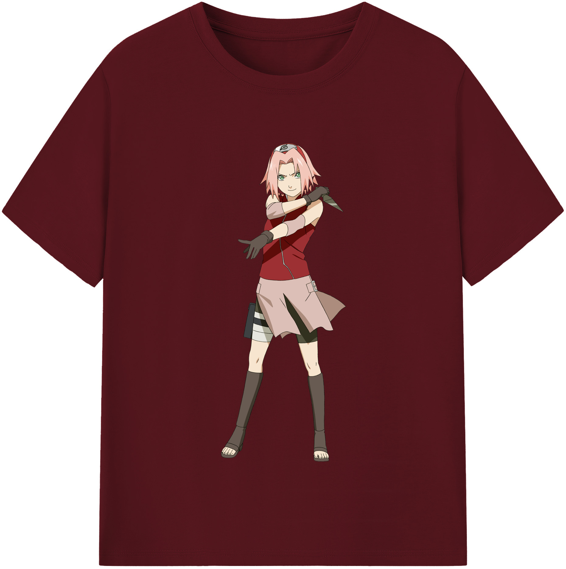 （画像用） NARUTO -ナルト- 春野サクラ Haruno Sakura 綿100％半袖Tシャツ（フロントプリント）
